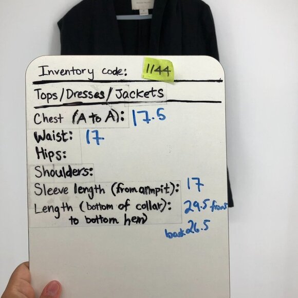 Brochu Walker black linen Tencel cardigan blazer w/large draped collars size S/P - Picture 15 of 16